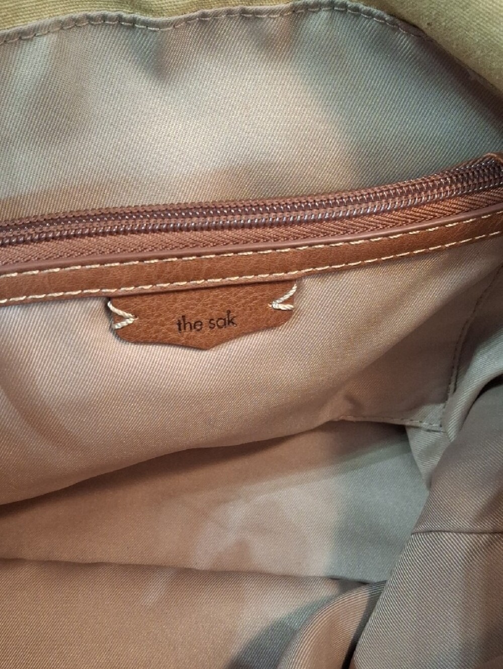 The Sak HUNTLEY Leather Hobo with Tassel Accent in Color Natural - Picture 12 of 13